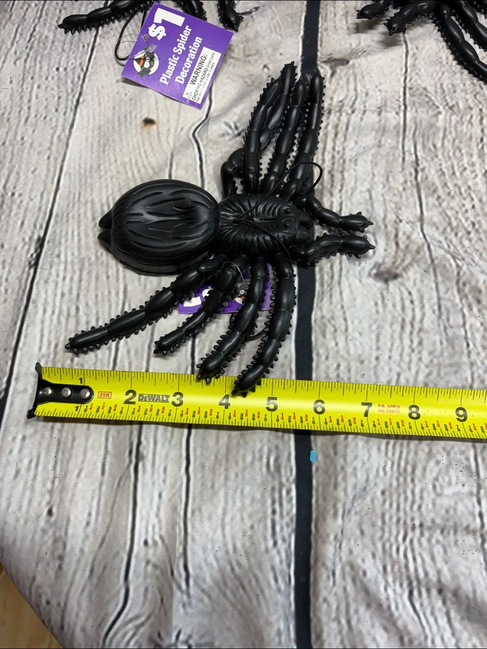 Halloween Black Spider Party Decorations - Pack of 4